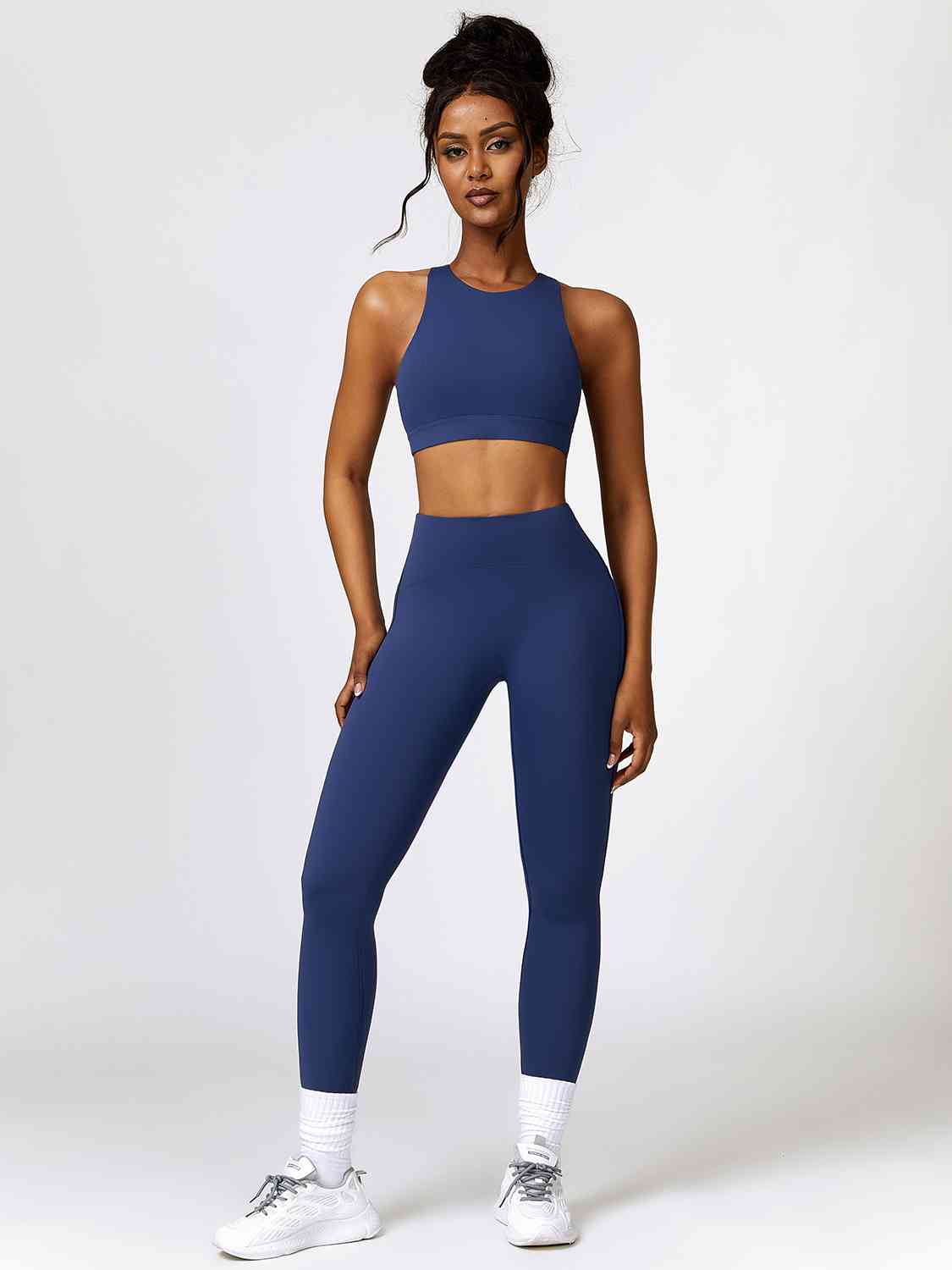 Cutout Cropped Sport Tank and Leggings Set